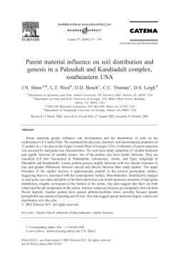 Parent material influence on soil distribution
