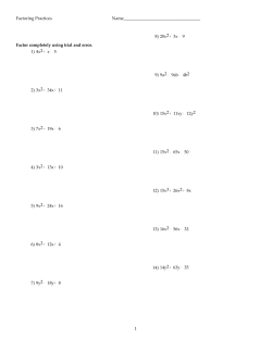 Practice on Factoring