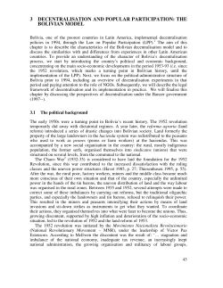 3 decentralisation and popular participation: the bolivian model