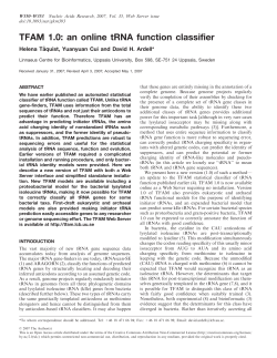 TFAM 1.0: an online tRNA function classifier | Nucleic Acids