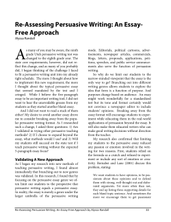 Re-Assessing Persuasive Writing - Utah Council of Teachers of
