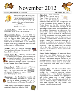 November 2012 - Poverello of Assisi Preschool