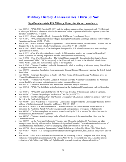 Military History Anniversaries 1 thru 30 Nov
