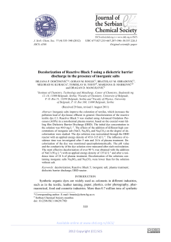 Decolorization of Reactive Black 5 using a dielectric barrier