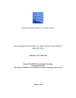 BACKGROUND STUDY ON THE OLIVE SECTOR IN ARGENTINA