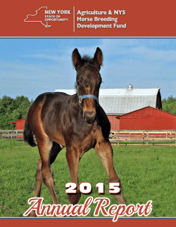 2015 Annual Report - New York Sire Stakes