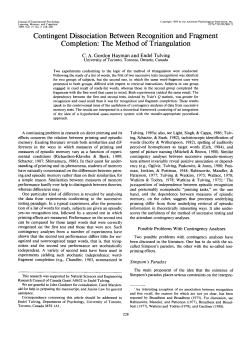 Contingent Dissociation Between Recognition and Fragment