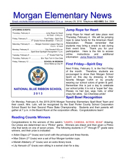 Morgan Elementary News - the East Porter County School Corporation