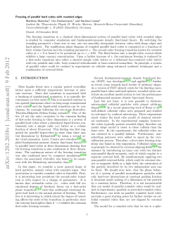 Freezing of parallel hard cubes with rounded edges