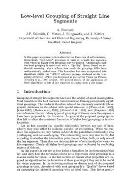 Low-level Grouping of Straight Line Segments