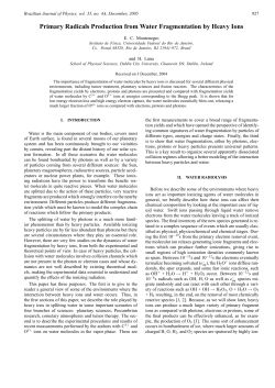 Primary Radicals Production from Water Fragmentation by Heavy Ions