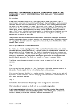 Plagiarism procedures guidance