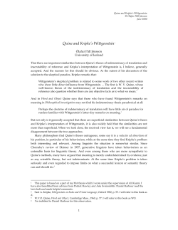 Quine and Kripke`s Wittgenstein1