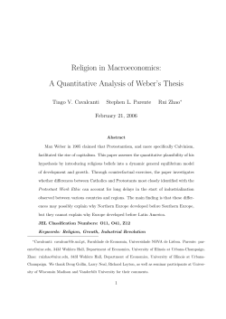 Religion in Macroeconomics: A Quantitative Analysis of Weber`s