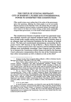 the virtue of judicial restraint: city of boerne v. flores and