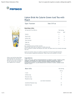 Lipton Brisk No Calorie Green Iced Tea with Peach