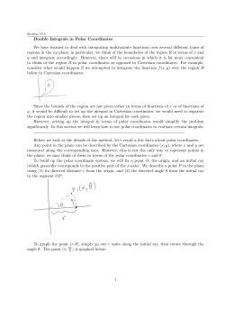Double Integrals in Polar Coordinates We have