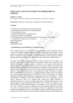 Influence and Management of Herbivores in Forests