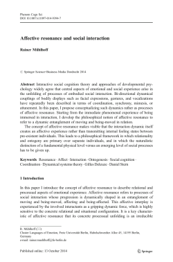 Affective resonance and social interaction