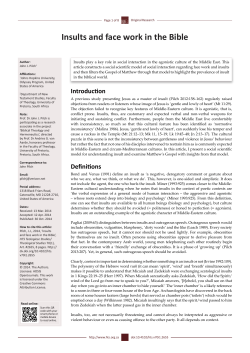 Insults and face work in the Bible