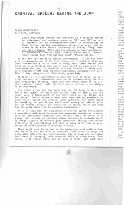 Carnival Speech: Making the Jump