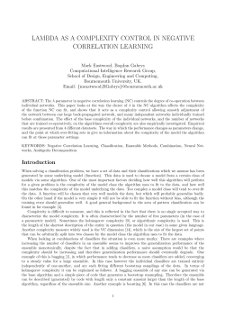 lambda as a complexity control in negative correlation learning