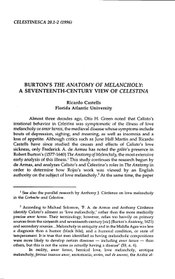 Burton`s The Anatomy of Melancholy: A Seventeenth