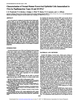 Characterization of Normal Human Exocervical