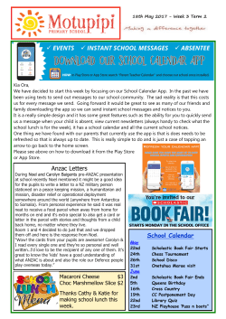 School Calendar Anzac Letters