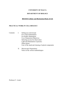 Microscopes - University of Malta