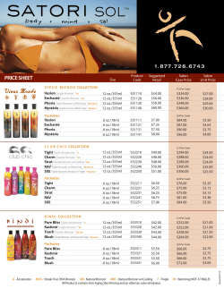 price sheet - Satori Sol