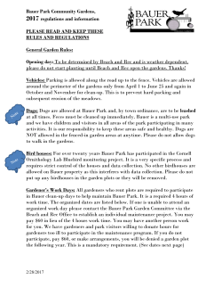 Bauer Park Community Gardens Information 2006