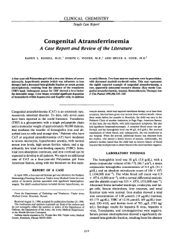 Congenital Atransferrinemia
