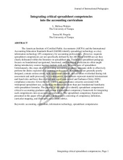 Integrating critical spreadsheet competencies into the accounting