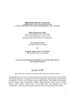 bringing freud to fraud - Institute for Fraud Prevention