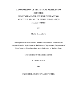 A COMPARISON OF STATISTICAL METHODS TO DESCRIBE