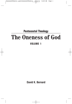 The Oneness of God - Pentecostal Publishing House