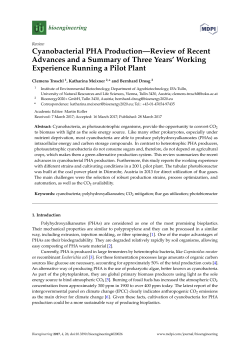 Cyanobacterial PHA Production&mdash;Review of Recent Advances and