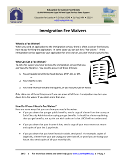 Immigration Fee Waivers