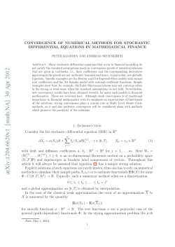 Convergence of numerical methods for stochastic differential