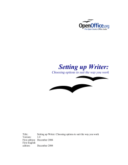 Setting up Writer