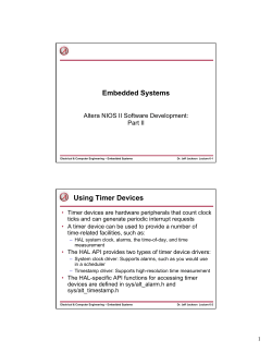 Embedded Systems Using Timer Devices