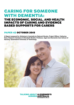 Caring for someone with dementia: the economic, social, and health