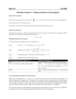 Practice finding the interval and radius of convergence