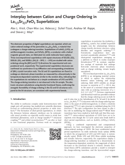 Interplay between Cation and Charge Ordering in La1/3</sub