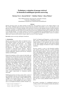 Preliminary evaluation of passage retrieval in