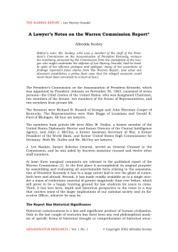 A Lawyer`s Notes on the Warren Commission Report