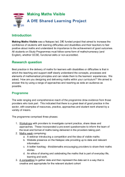 Making Maths Visible final report