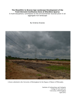 The Mesolithic to Bronze Age Landscape Development of the Trent