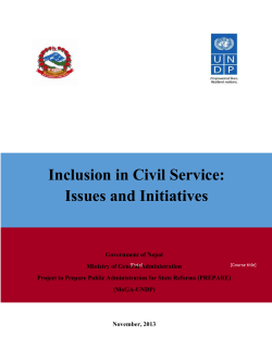 Inclusion in Civil Service - Issues and Initiatives